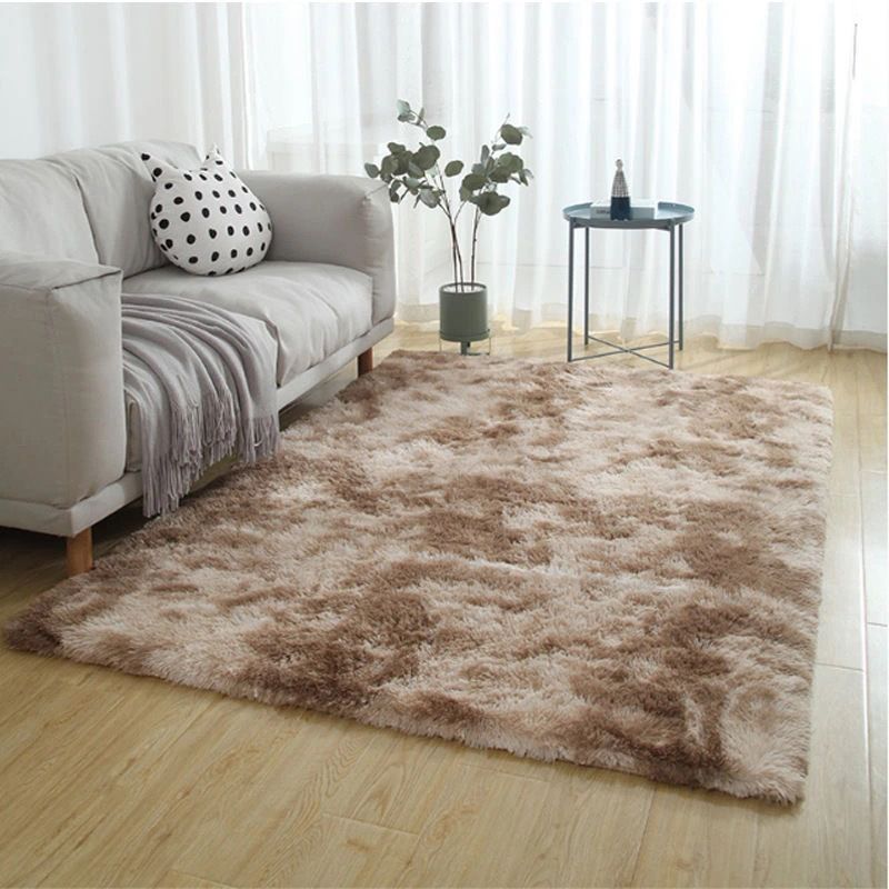 Grey Casual Indoor Rug Polyester Tie-Dye Rug Non-Slip Backing Rug Home Decor