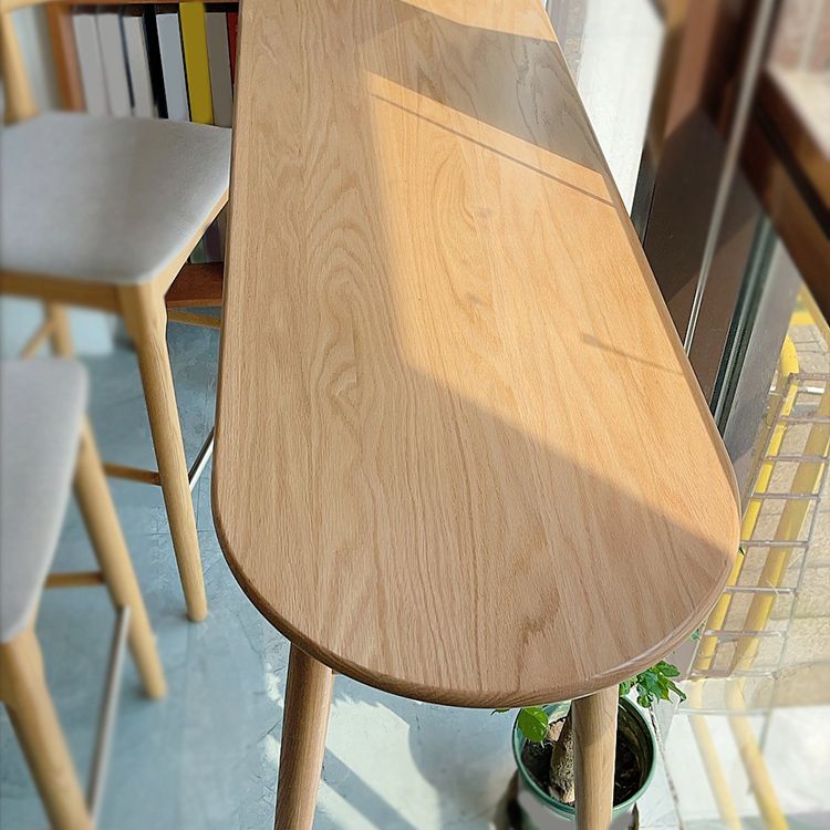 Natural Counter Height Pub Set 1/2/3 Pcs Solid Wood Bar Table and Upholstered Stools