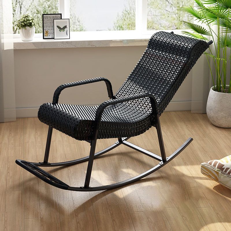 Rattan Outdoor Rocking Chair Contemporary Spindle Rocker Chair