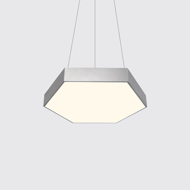 Yellow/Silver/Purple Hexagon Pendant Lamp Contemporary Led Metal Hanging Ceiling Light, 12"/18"/23.5" Wide