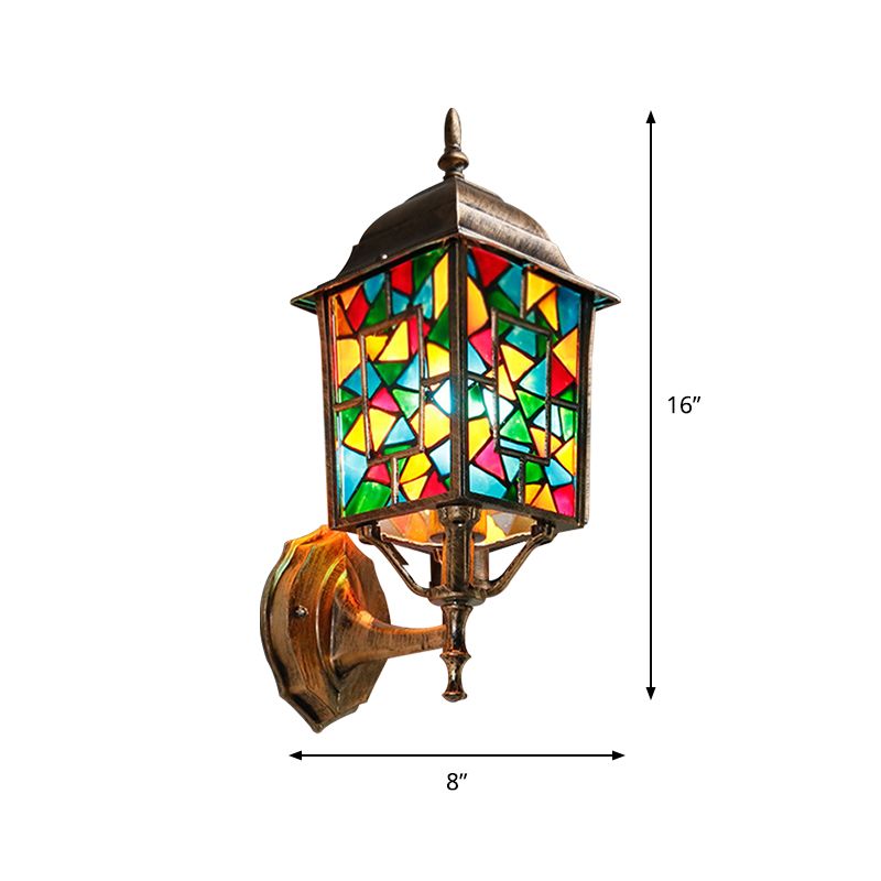 Brass 1 Light Wall Mount Lamp Countryside Metal Birdcage Wall Sconce Lighting for Outdoor