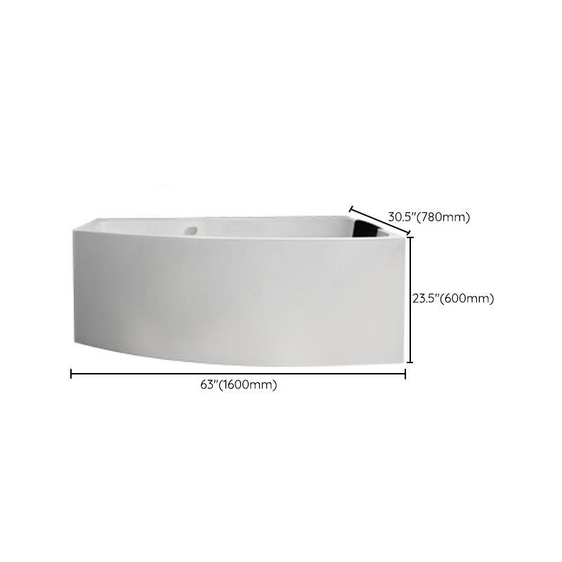White Corner Bath Freestanding Acrylic Soaking Modern Bathtub