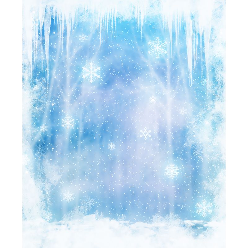 Modern Snow Crystals Mural Wallpaper Non-Woven Waterproof Blue Wall Art for Boys Room