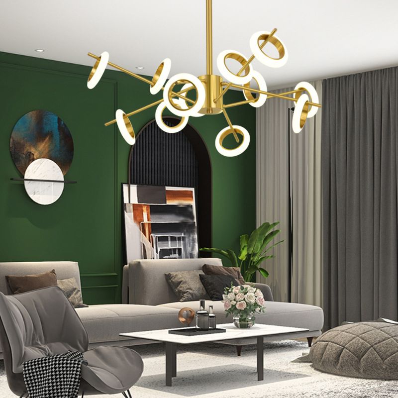Ultra-modern Multiple Rings Chandelier Lamp Acrylic Suspension Pendant Light for Restaurant