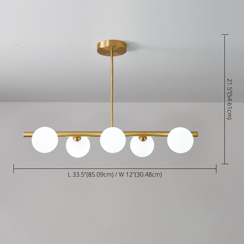Glass Round Island Lighting Fixture Modern Chandelier Lighting Fixture for Dinning Room
