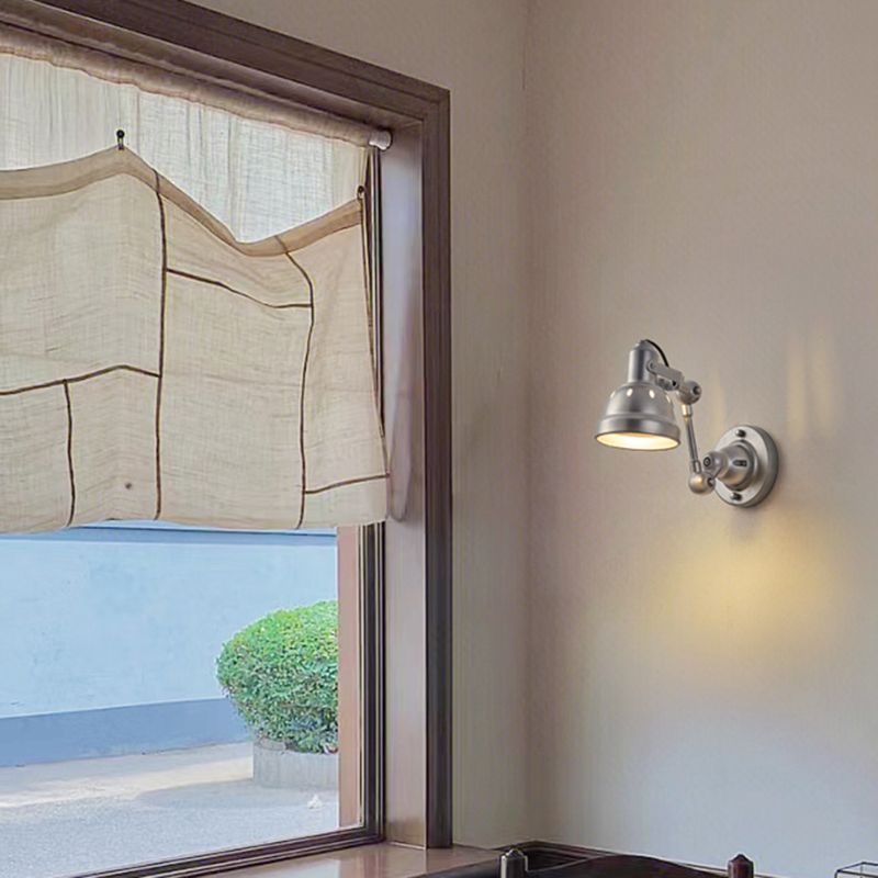 Silver Modern Wall Sconce Cone Shape Wall Light with Metal Shade for Living Room