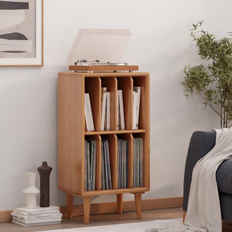 Vertical Solid Wood Bookshelf Contemporary Closed Back Bookcase