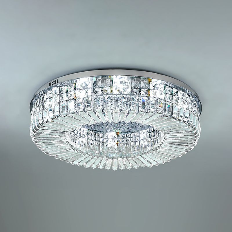 Round Ceiling Mounted Lights Simplicity LED Crystal Flush Mount Ceiling Lamp