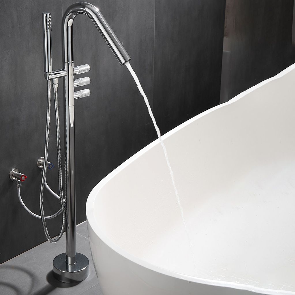 Floor Mounted Bronze Freestanding Tub Filler Freestanding High Arc Tub Filler Trim