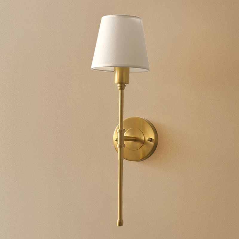 Geometric Wall Light Fixture Modern Fabric 1 Light Wall Sconce in Gold
