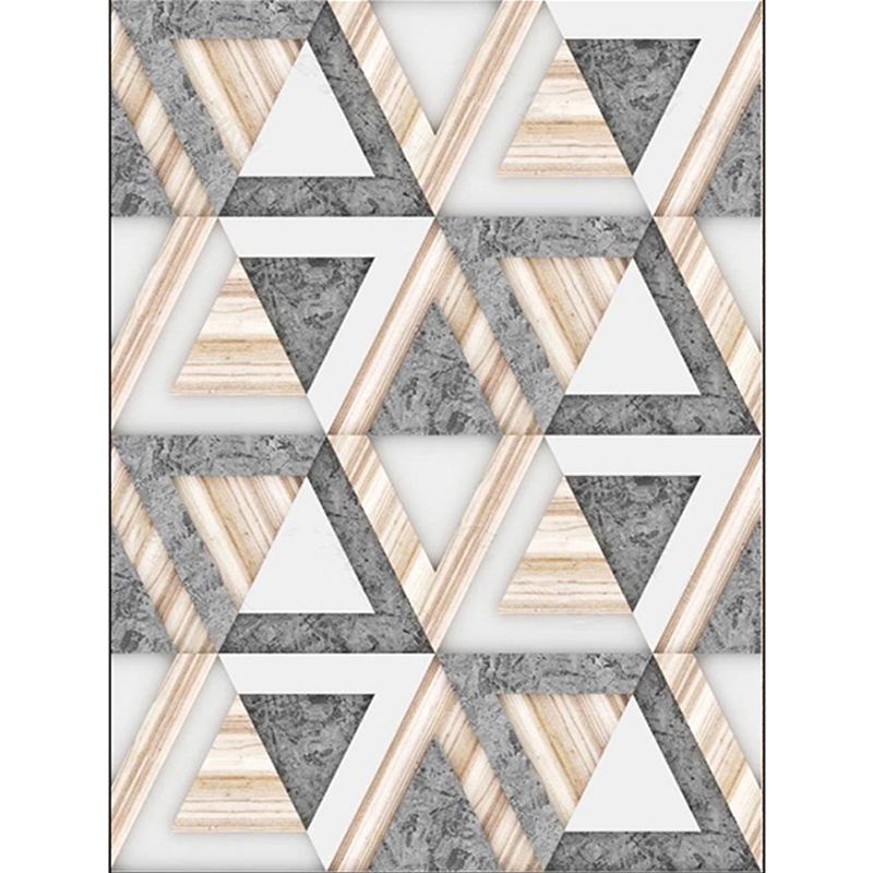 Modern Living Room Rug Multicolor Geometric Marble Print Rug Polyester Non-Slip Backing Area Rug
