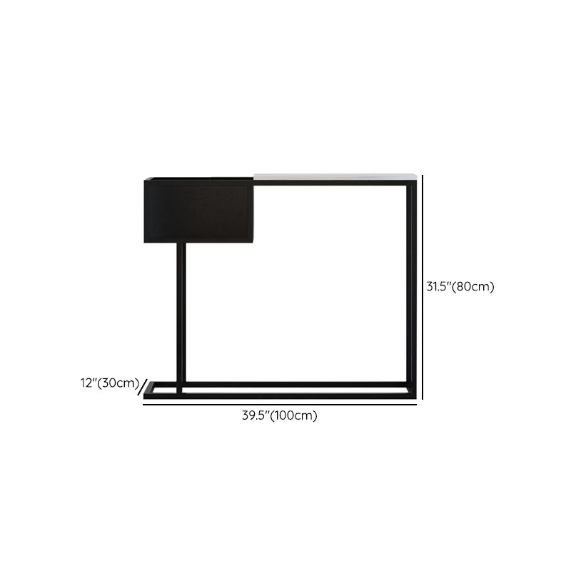 Glam Iron Console Accent Table Marble Console Sofa Table for Hall