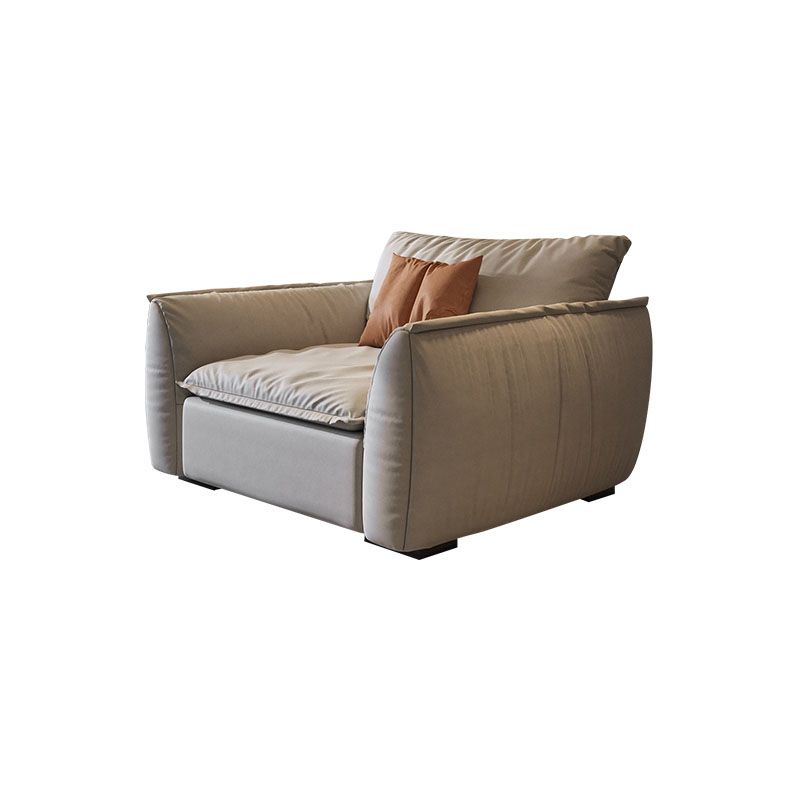 Stain Resistant Stationary Slipcovered Faux Leather Cushions Settee