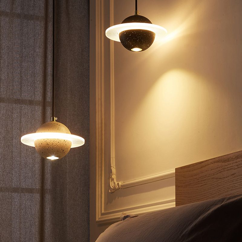 Runden Lichthänger moderner Zement 1 Leuchte LED Hanging Leuchten
