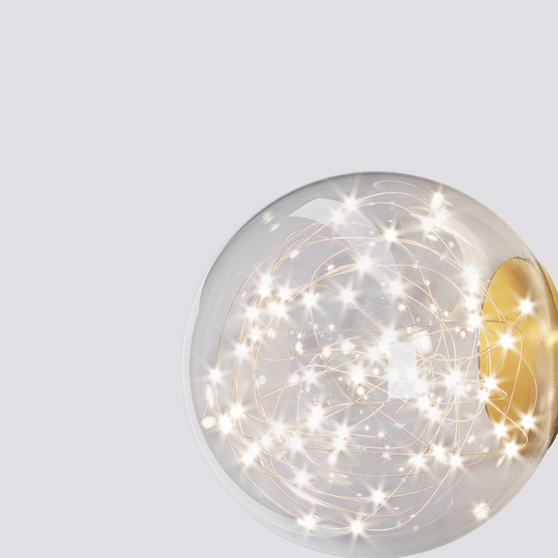 Luz colgante colgante de hierro forjado de la isla LED de lujo de lujo con sombra de vidrio transparente