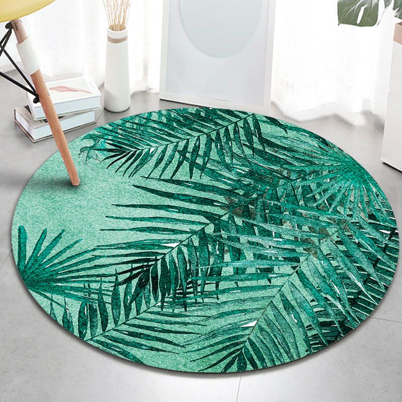 Fresh Simplicity Round Rug Multicolored Stylish Indoor Carpet Polyester Anti-Slip Backing Rug for Home Decoration