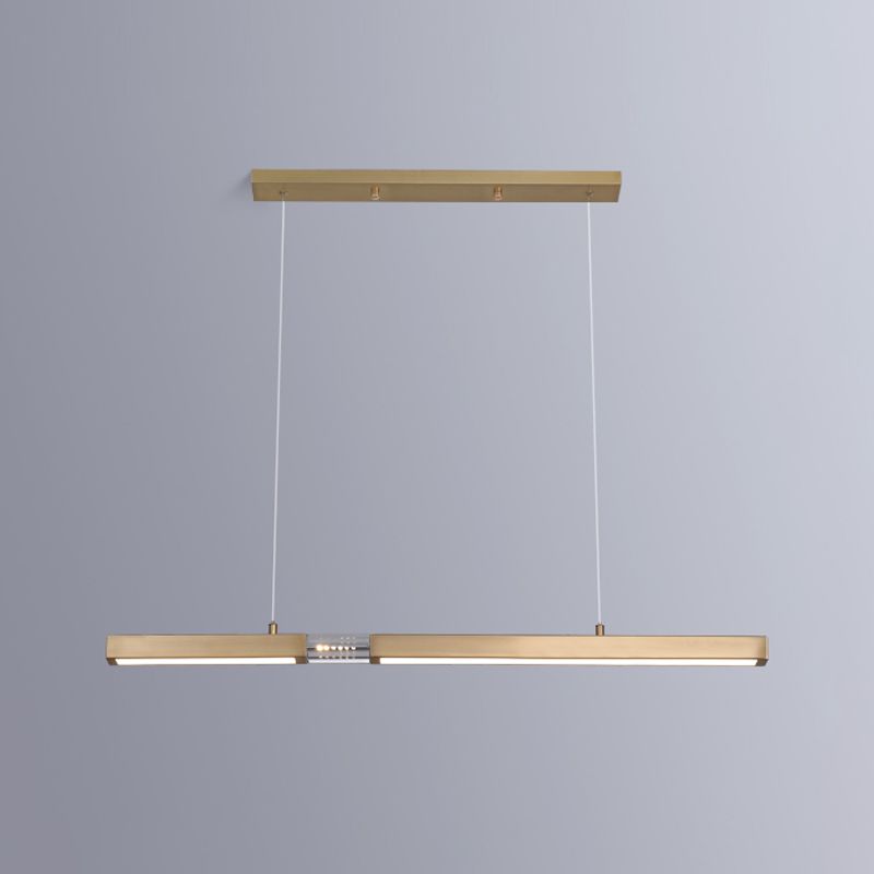 Linear Island Lighting Fixtures Contemporary Metal Island Ceiling Light for Dining Room