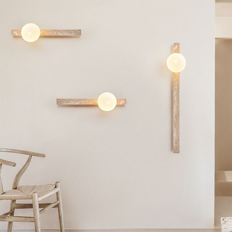 Contemporary Stone Shade Wall Sconce Lighting Linear Shape Wall Lamp for Bedroom