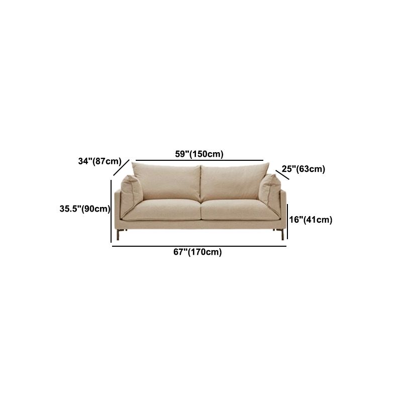 Modern Sofa with 2 Pillows Standard Pillow Top Arm Fabric Sofa