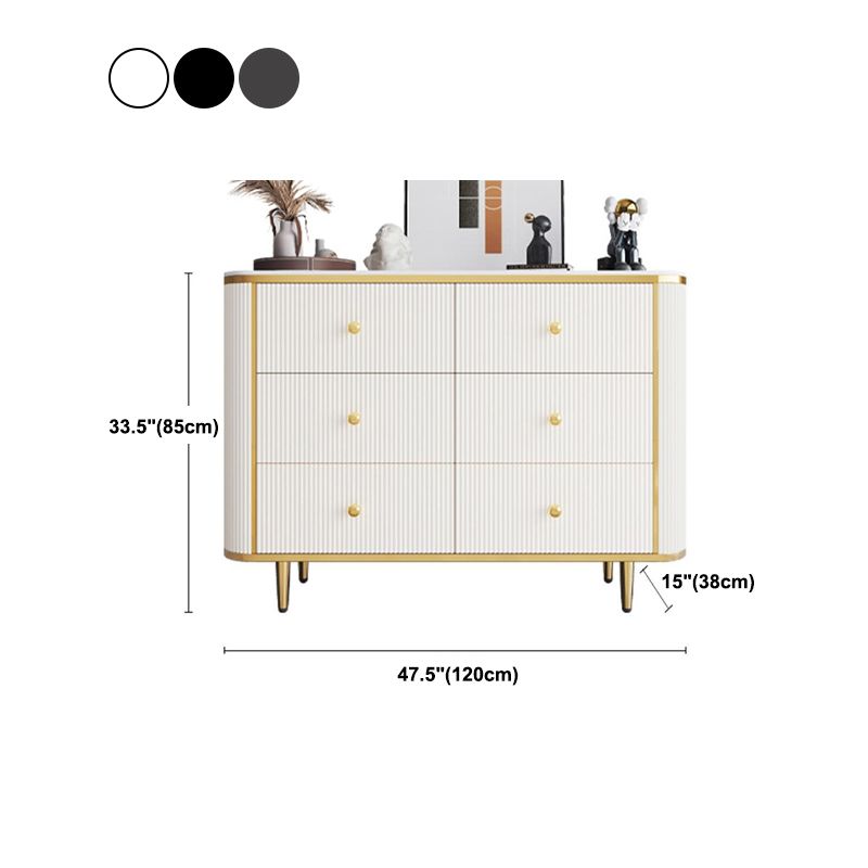Glam Stone Bedroom Chest White 15" Wide Storage Chest with Drawers