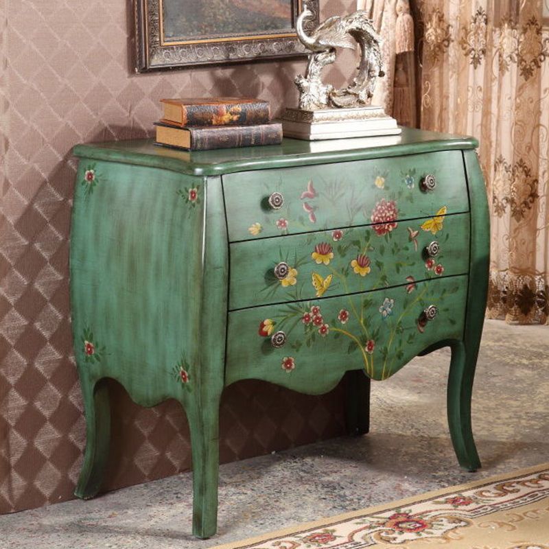 Mid-century Modern Accent Chest with Drawers, Wooden Rectangle Chest