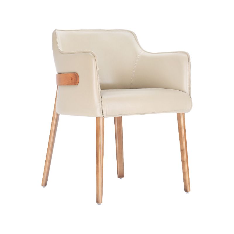 Modern Simple Arm Chair Wooden Base Dining Arm Chair for Living Room
