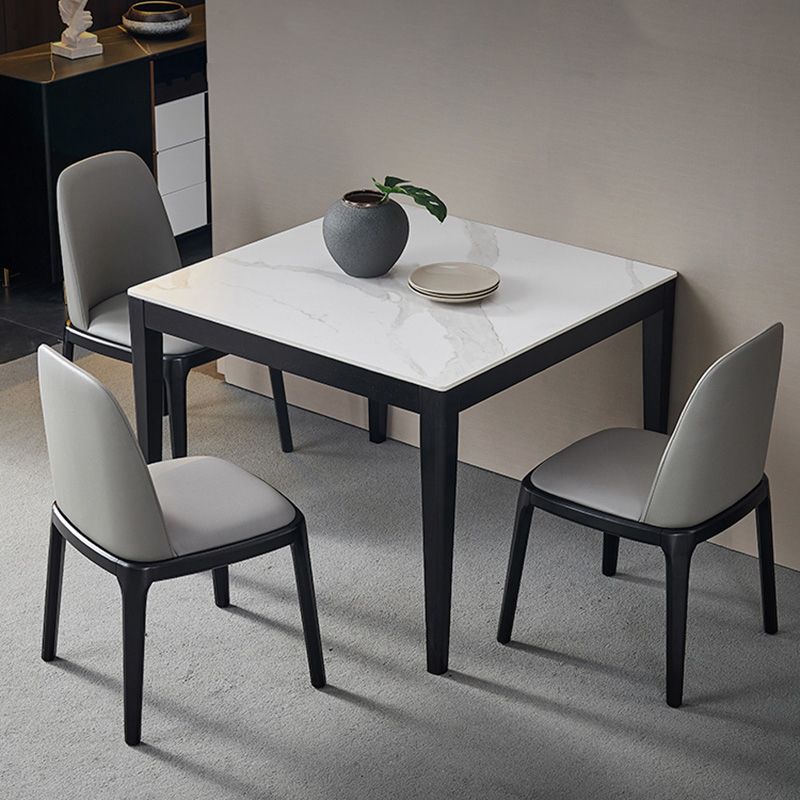Mesa de comedor de estilo industrial mesa de comedor de piedra cuadrada con 4 patas