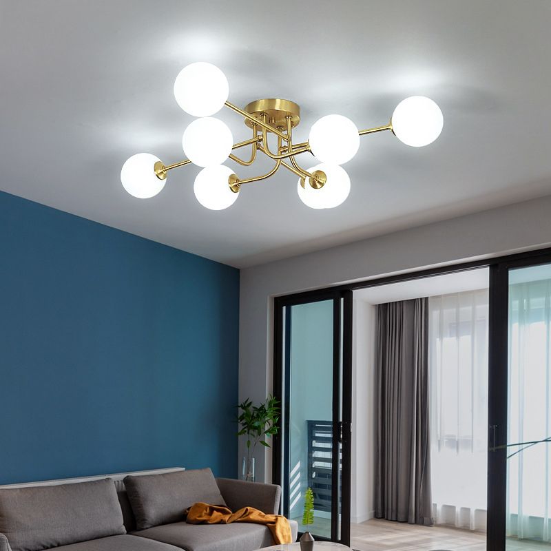 Ball Shape Glass Flush Ceiling Light Modern Multi Lights Flush Light Fixtures