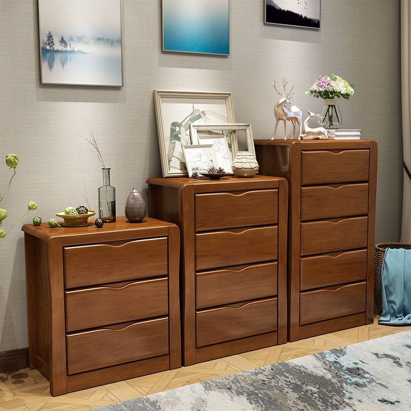 Modern Wood Cabinet Grooves Rectangle Side Cabinet with Drawer