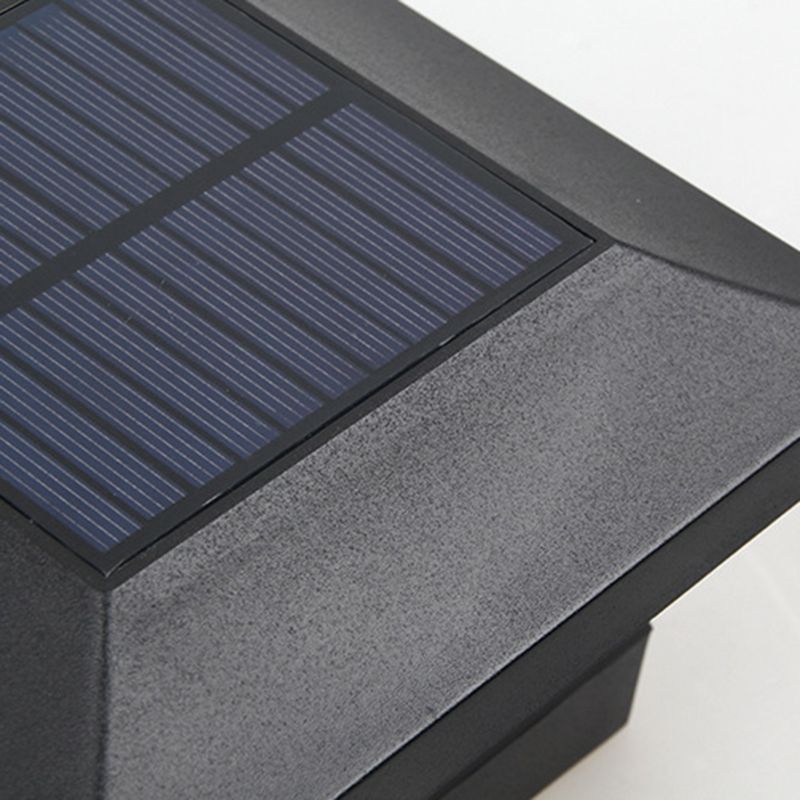 Black Square Pillar Lamp Outdoor Waterproof Solar Lights for Garden