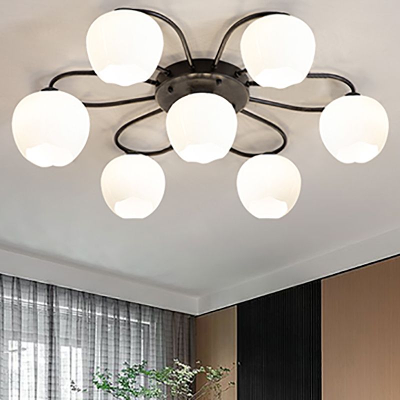 Simplicidad Semi Flush Montaje Iluminación Vidromas Lámpara de techo de la sala de estar