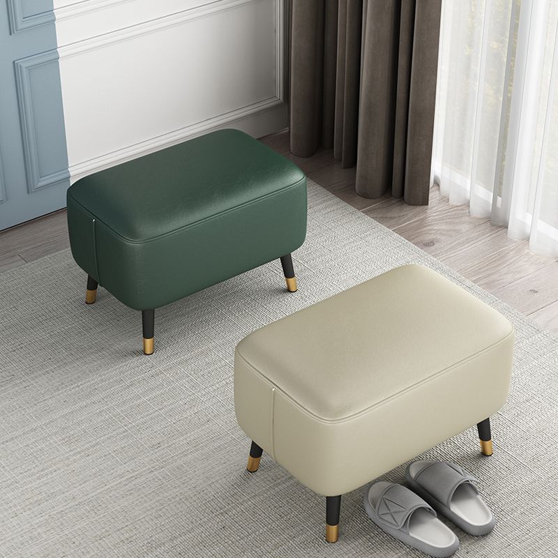 Modern Ottomans Rectangle Leather Ottomans with 4 Legs for Home