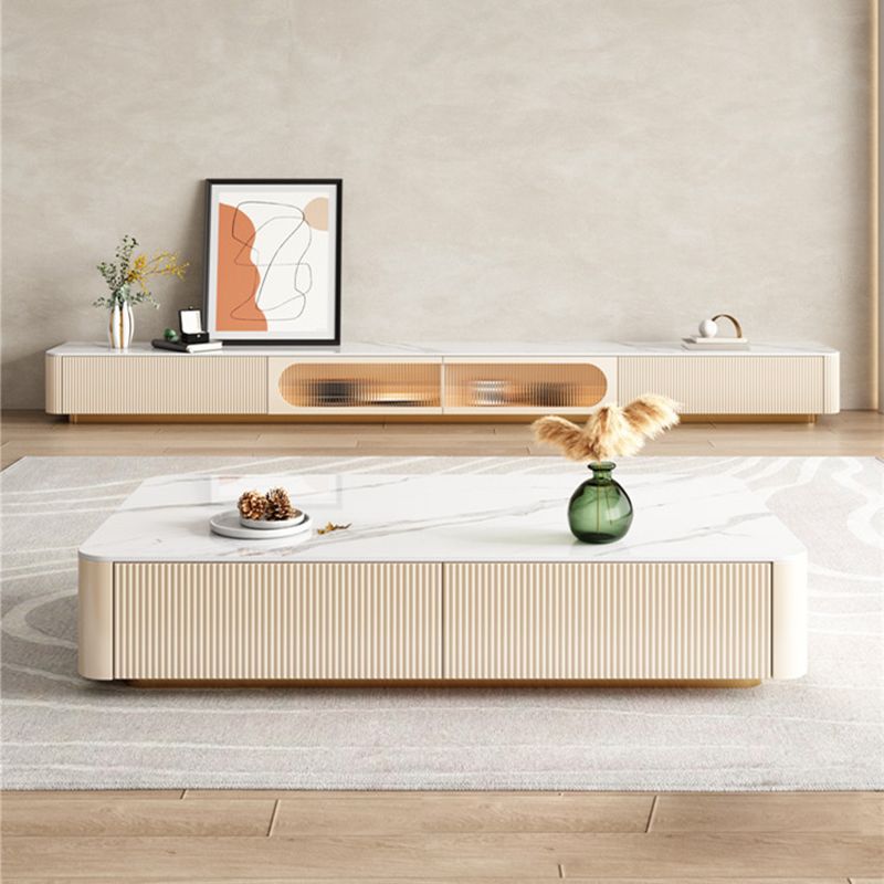 Contemporary TV Media Console Floating TV Console with Drawers