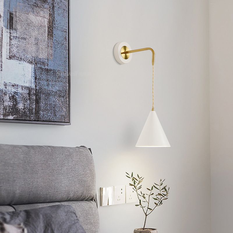 Contemporary Metal Wall Light Black/White Lighting for Living Room