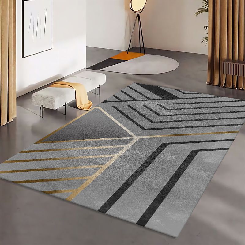 Grijs modern tapijt blending streep indoor tapijt vlekbestendig vloerkleed voor woningdecoratie