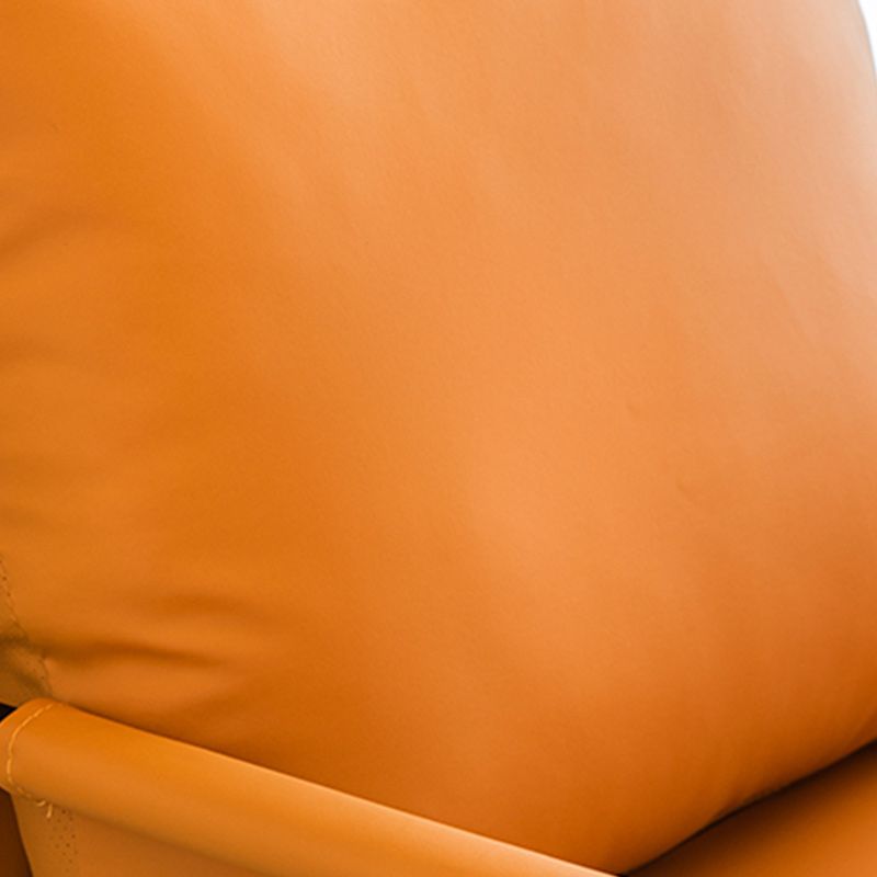 Modern Arm Chair Living Room Pillow Back Square Arms Leather Accent Chair