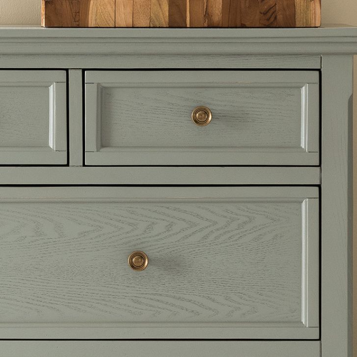 Solid Wood Storage Chest Glam Horizontal Dresser with Drawers