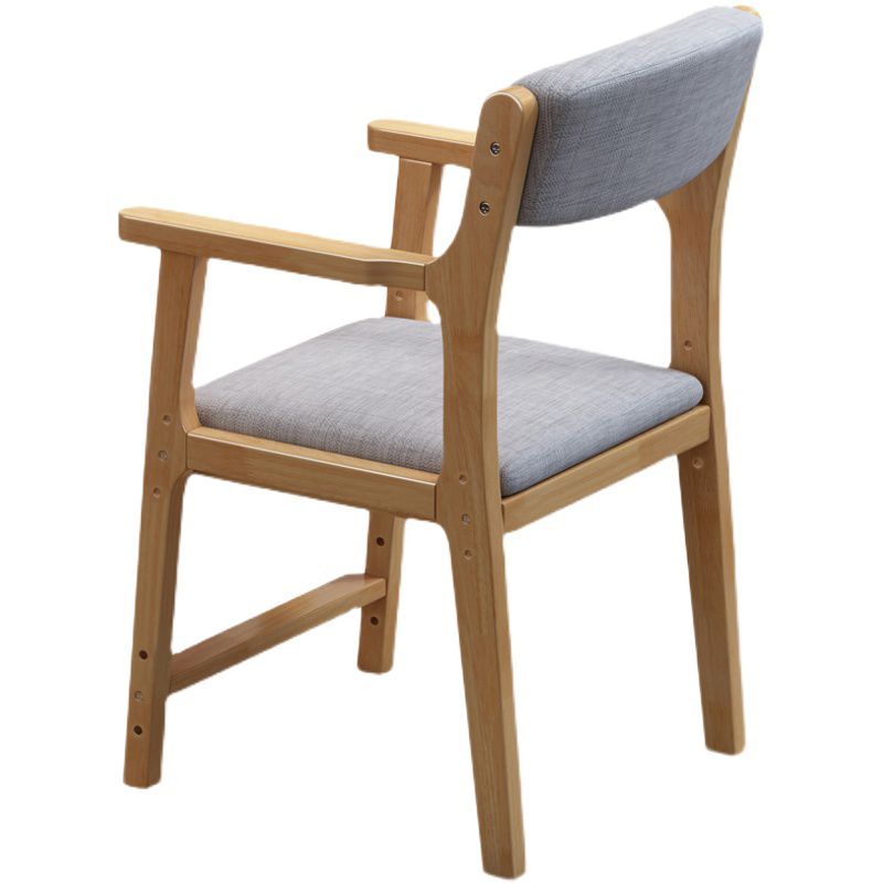 Wood Scandinavian Style Dining Chairs Home Open Back Dining Side Chair with Arm