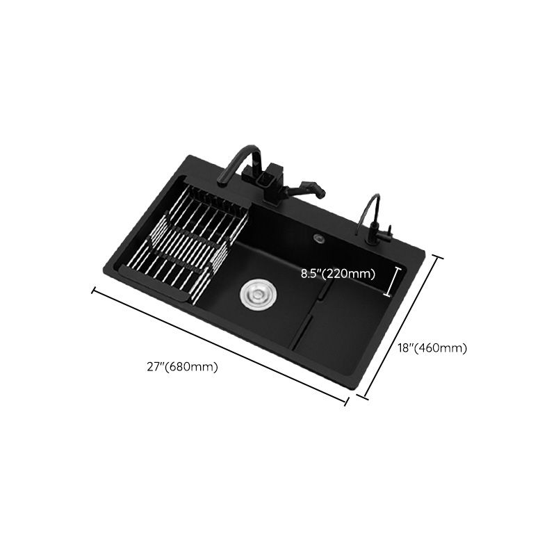 Quartz Kitchen Sink Rectangular Kitchen Sink with Drain Assembly