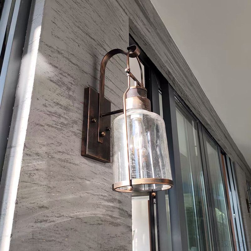 Cylinder Shape Wall Lamp Industrial Style Metal 1 Light Wall Sconce for Living Room