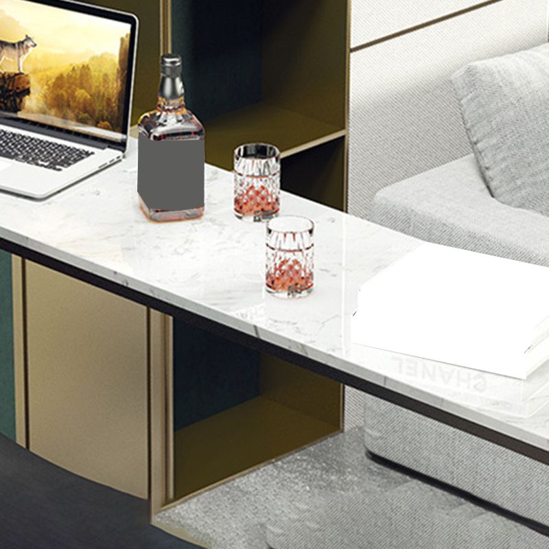 Industrial Bar Table Bar Height Rectangle Stone Top Pub Table for Indoor