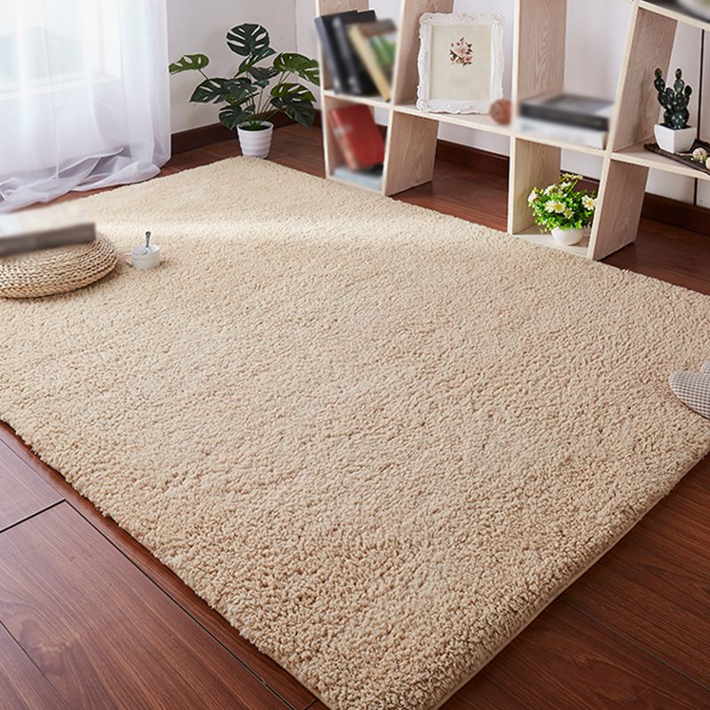 Novelty Plain Shag Rug Polyester Indoor Carpet Non-Slip Backing Area Carpet for Home Decoration