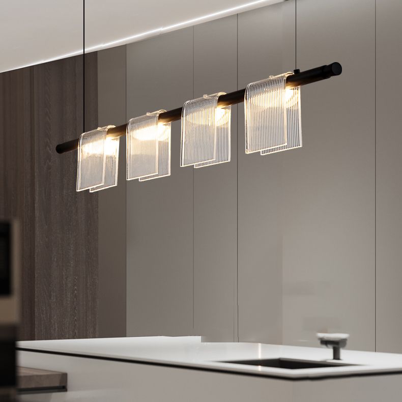 Modern LED Hanging Light Acrylic Island Light Fixture for Dining Room