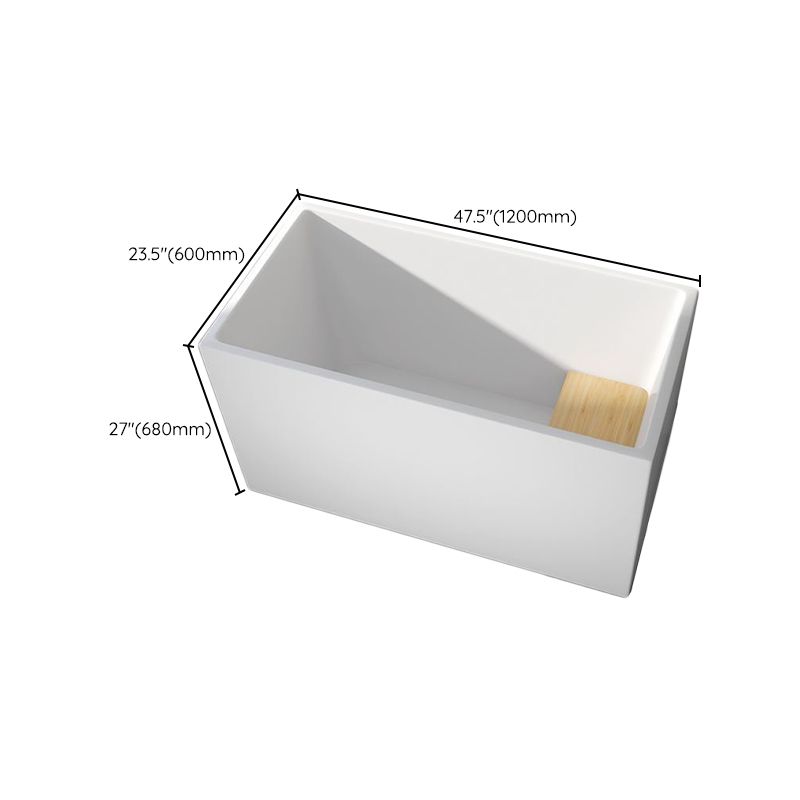 Modern Rectangular Acrylic Bathtub Freestanding Soaking Center Bath (Board not Included)