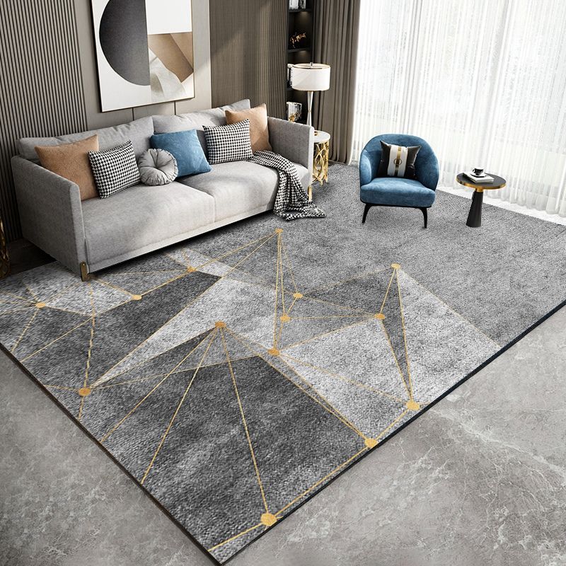Area de tono gris de ocio alfombra de área de tono gris sencilable alfombra resistente a manchas de poliéster para decoración del hogar