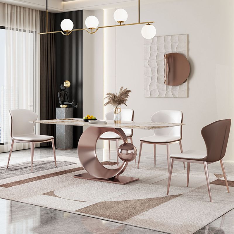 Luxurious Sintered Stone Top Dining Set Rectangle 1/4/5/7/9 Pieces Dining Room Table Set