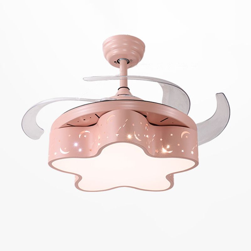 Lovely Color Ceiling Fan Light Fixture Modern LED Ceiling Flush Mount for Kids' Room