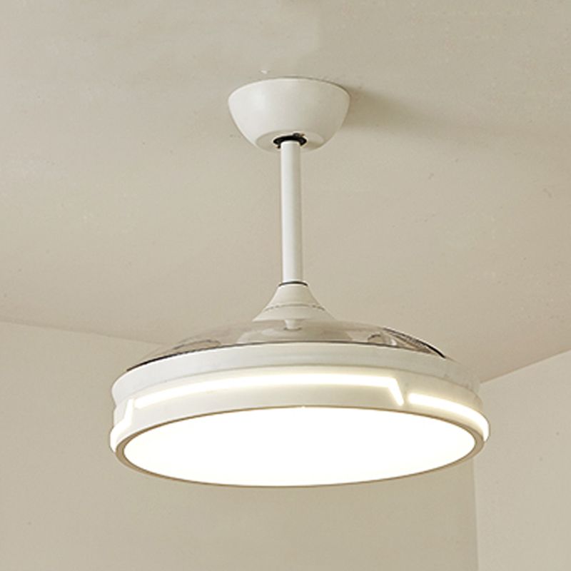 Round Shape Ceiling Fan Lighting Kids Style Metal 1 Light Ceiling Fan Lamp for Living Room