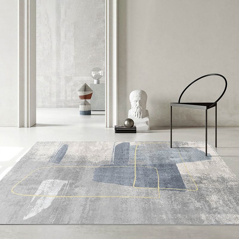 Rectangle Shape Rug Living Room Light Luxury Carpet Polyester Washable Area Rug