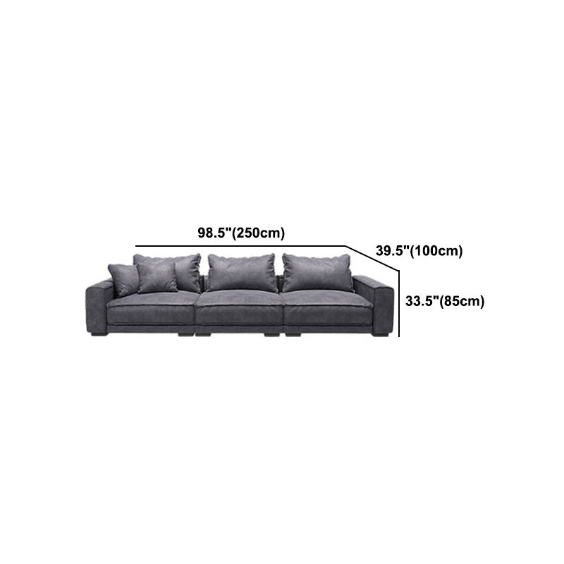 Scandinavian Square Arm Sectional with Pillow Back for Apartment